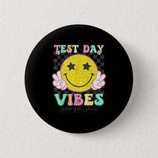 Testtag-Vibes Du Schaffst Das Retro Groovy Testen Button
