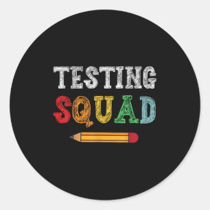Testtrupp Kostüm-Test-Tag Lehrer Schüler Spaß Runder Aufkleber
