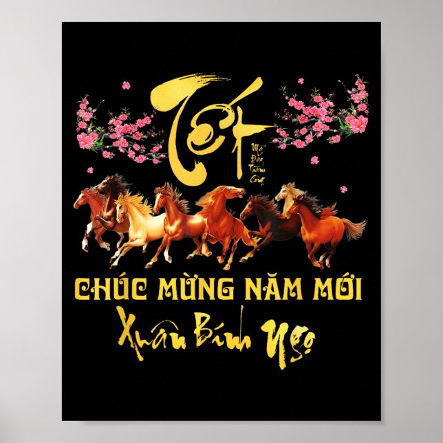 Tet 2026 Chuc Mung Nam Moi Horse Vietnamese Lunar  Poster (Vorne)