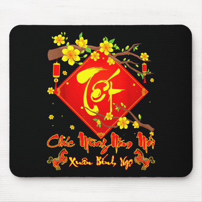 Tet 2026 Chuc Mung Nam Moi Xuan Binh Ngo Vietnam Mousepad (Vorne)
