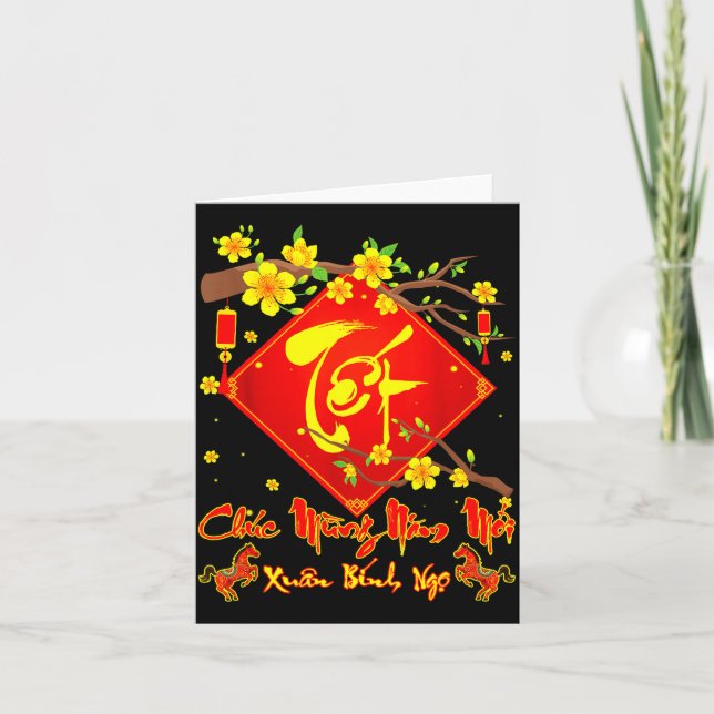 Tet 2026 Chuc Mung Nam Moi Xuan Binh Ngo Vietnames Karte (Vorderseite)