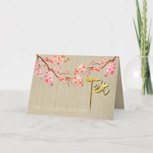 Tet Hoa Anh Dao Blossom Vietnamesisch Neues Jahr G Feiertagskarte