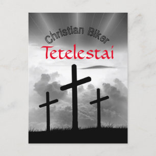 Tetelestai Christlich Biker's Scripture Verse Postkarte