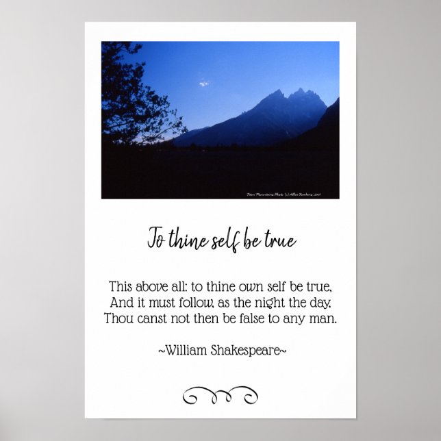Teton Mountains Silhouette Foto Poster (Vorne)