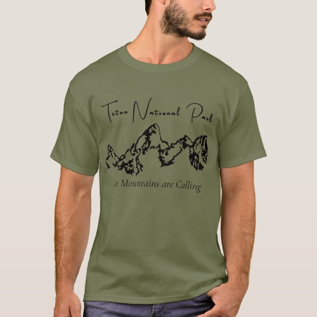 Teton National Park Dunkle Minimal T - Shirt (Vorderseite)