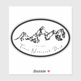 Teton National Park Minimal Vinyl Sticker