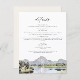 TETON NATIONAL PARK Mountain Wedding Details Card Einladung