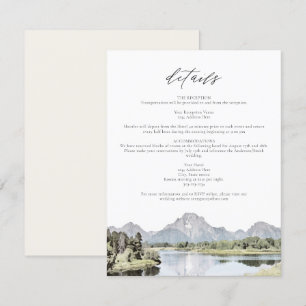 TETON NATIONAL PARK Mountain Wedding Details Card Einladung