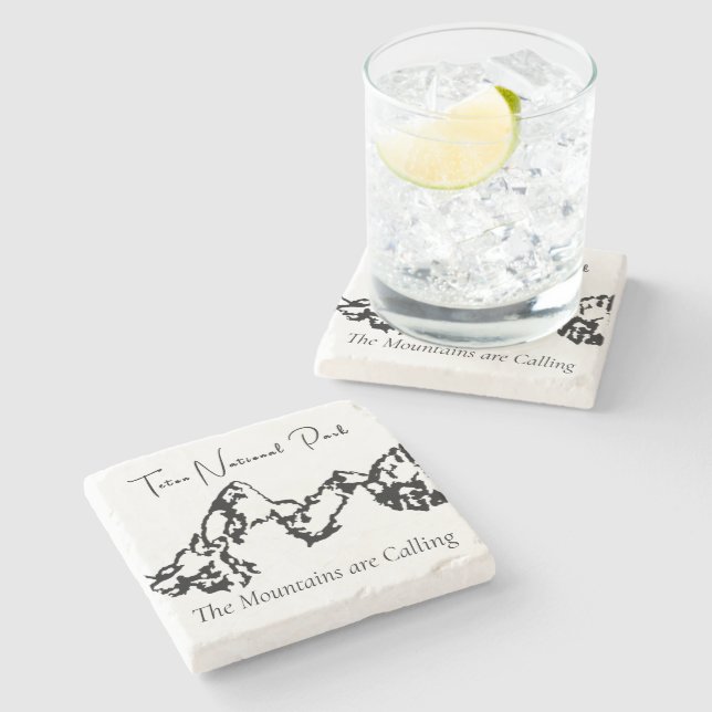 Teton Nationalpark Stone Untersetzer (Seitenansicht)