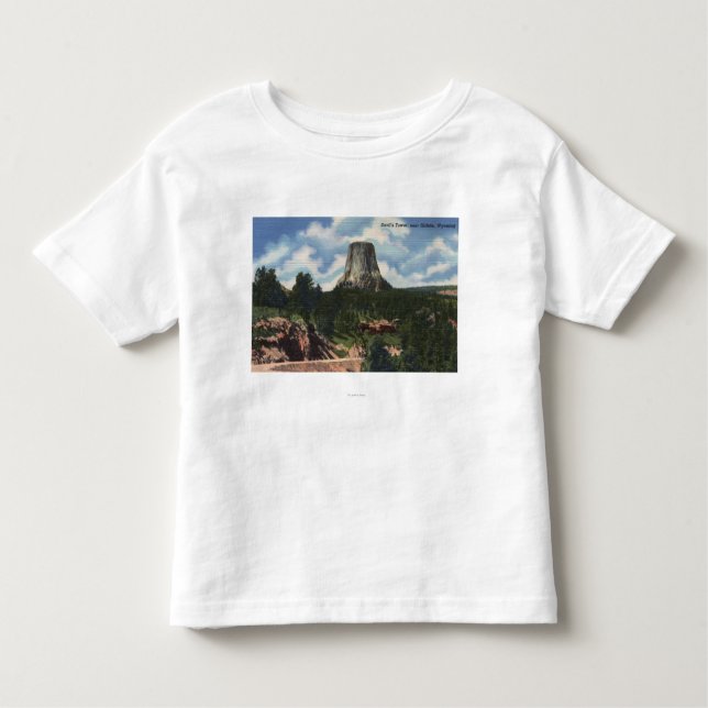 Teton Nationalpark, WY - der Turm des Teufels nahe Kleinkind T-shirt (Vorderseite)