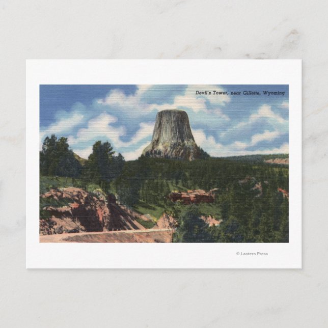 Teton Nationalpark, WY - Teufelturm in der Nähe Postkarte (Vorderseite)