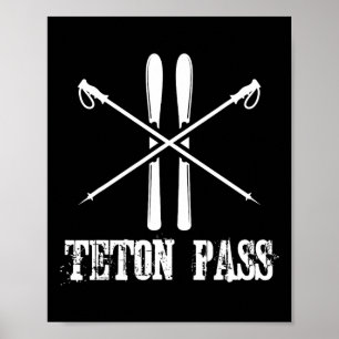 Teton P Wyoming Ski Skifahren Nordic Alpine Dow Poster