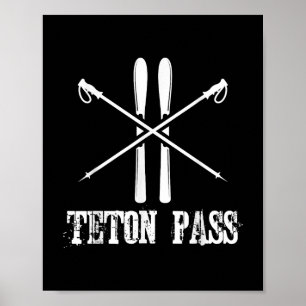 Teton Pass Wyoming Ski Skifahren Nordic Alpine Poster