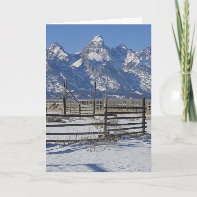 Teton Ranch Winter Jeder Anlass Grußkarte Karte (Vorderseite)