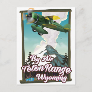 Teton Range Wyoming Flugreiseplakat Postkarte