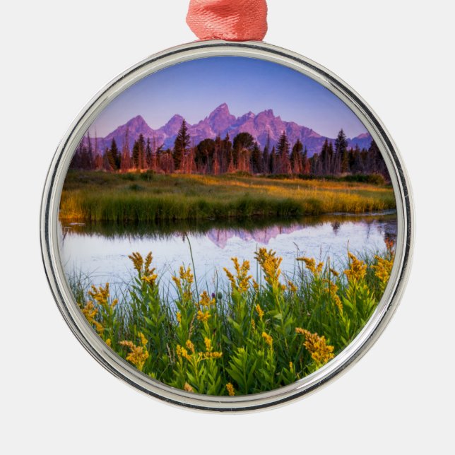 Teton Sonnenaufgang Ornament Aus Metall (Vorne)