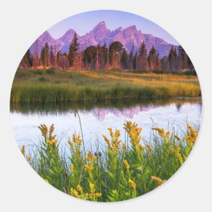 Teton Sonnenaufgang Runder Aufkleber