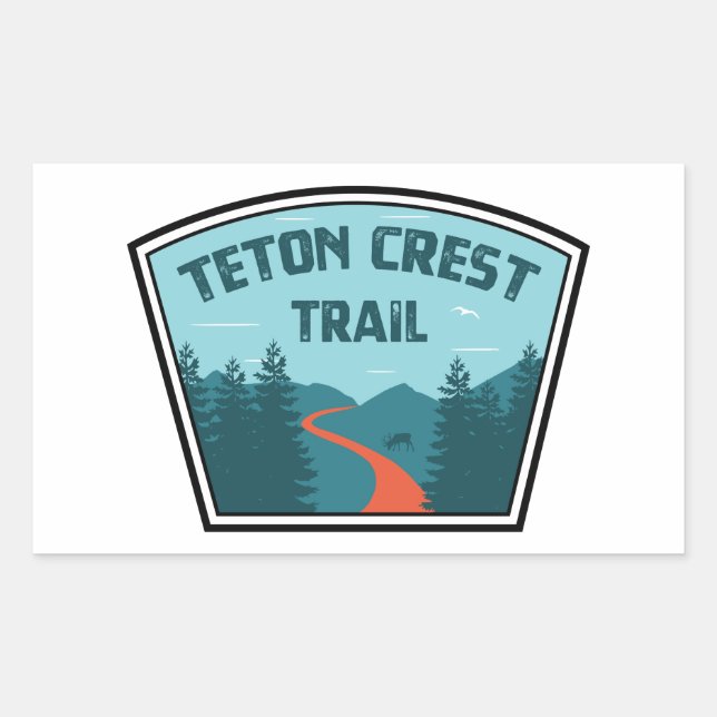 Teton Wappen Trail Rechteckiger Aufkleber (Vorderseite)