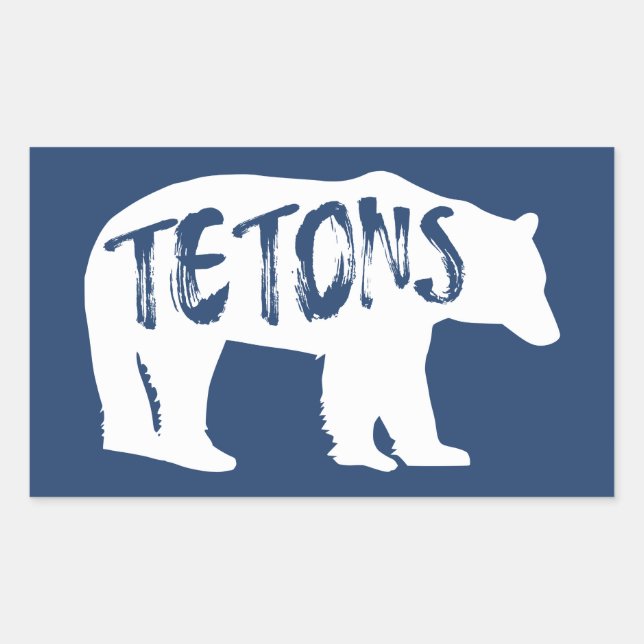 Tetons Bear Rechteckiger Aufkleber (Vorderseite)
