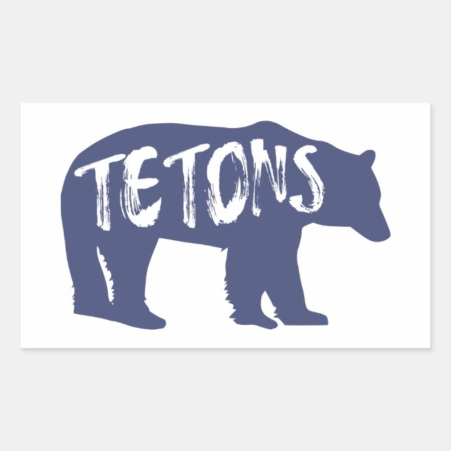 Tetons Bear Rechteckiger Aufkleber (Vorderseite)