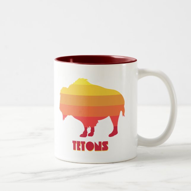 Tetons Bison Zweifarbige Tasse (Rechts)