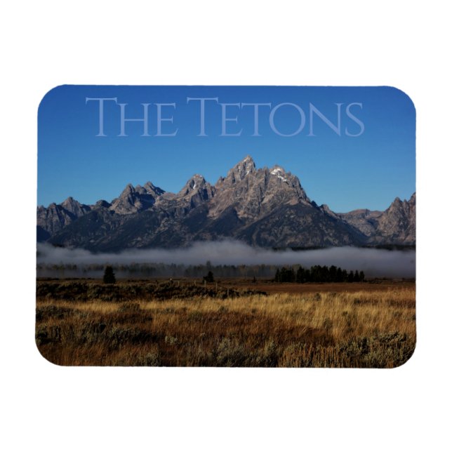 Tetons mit Fog Grand Teton Nationalpark Magnet (Horizontal)