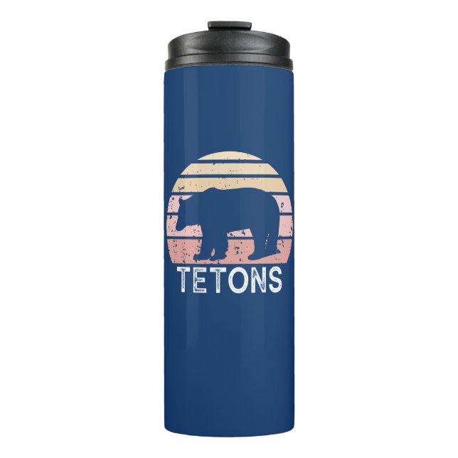 Tetons Retro Bär Thermosbecher (Vorderseite)