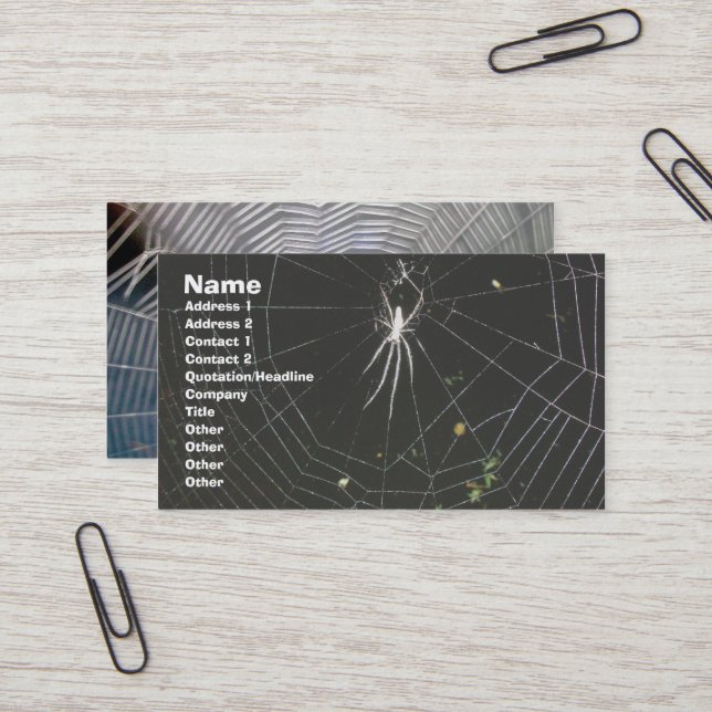 Tetracnathid Orb Weaver Spider Business Card Visitenkarte (Vorderseite/Rückseite Beispiel)