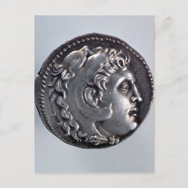 Tetradrachma, das Alexander den Großen darstellt Postkarte (Vorderseite)