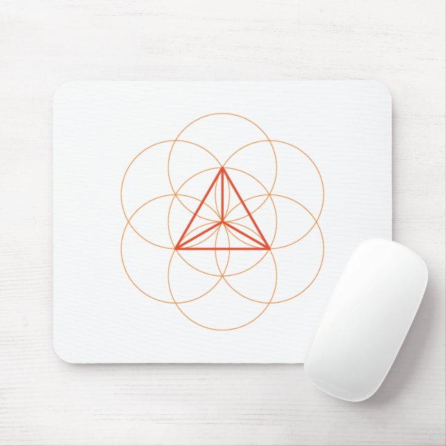Tetrahedron Sacred Geometry Mouse Pad - Red-Orange Mousepad (Mit Mouse)