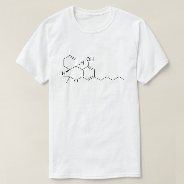 Tetrahydrocannabinol molekulare Struktur T-Shirt (Design vorne)