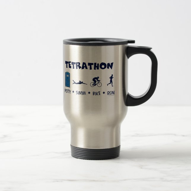 Tetrathon Triathlon-T - Shirt Reisebecher (Rechts)
