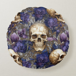 Tétricas calaveras de toques dorados rundes kissen