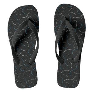 teuer Abstraktes Wavy-Text-Muster Flip Flops