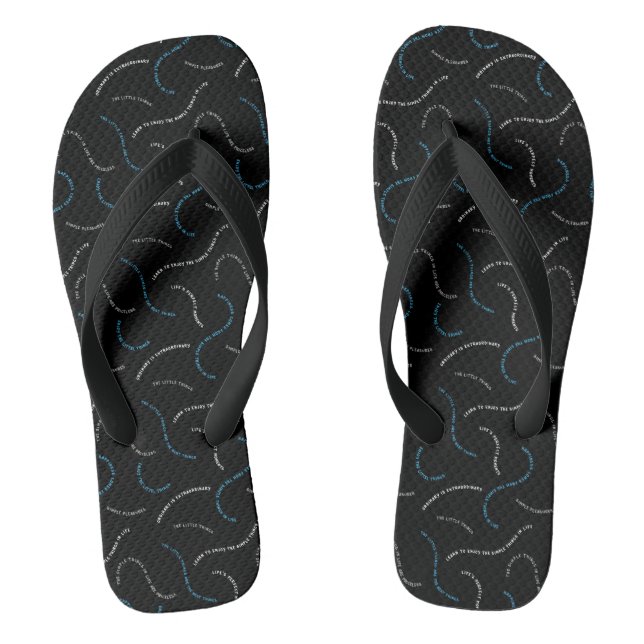 teuer | Abstraktes Wavy-Text-Muster Flip Flops (Fußbett)