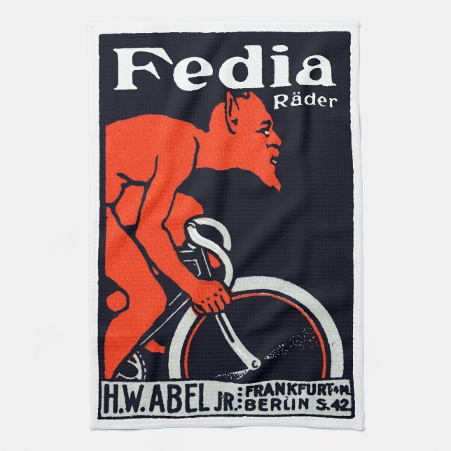 Teufel 1920, der Fahrrad fährt Handtuch (Vertikal)