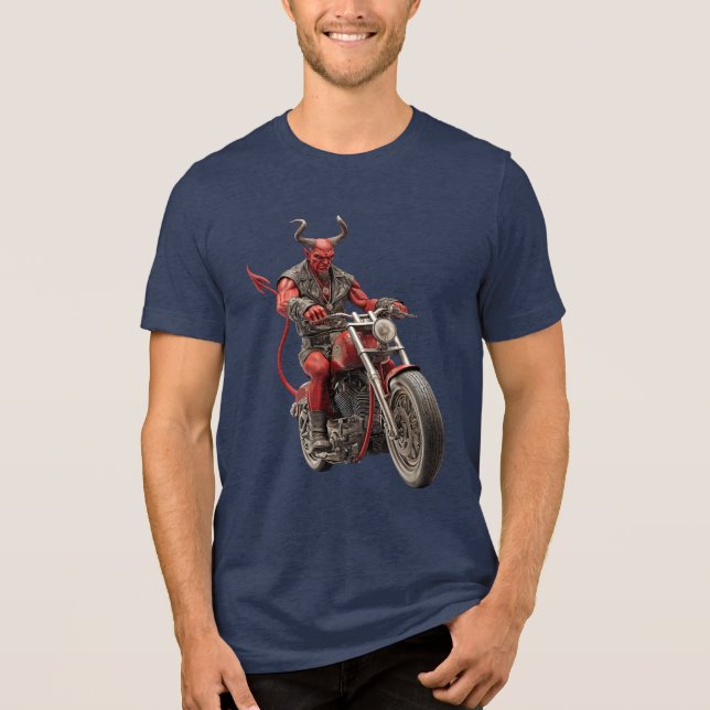 Teufel auf Fahrrad Tri-Blend Shirt (Vorderseite)