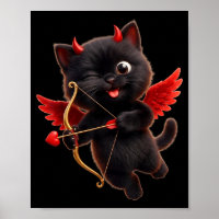 Teufel Cupid Katze Kunst Süß Engel Dämon Katze Lus