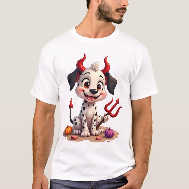 Teufel Dalmatiner Unfug T-Shirt (Vorderseite)