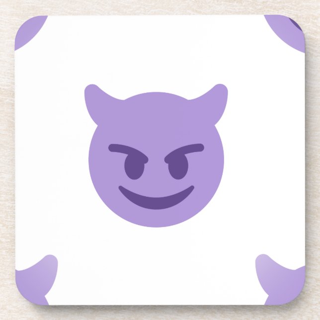Teufel Emoji Getränkeuntersetzer (Vorderseite)