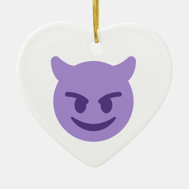 Teufel Emoji Keramik Ornament (Vorne)