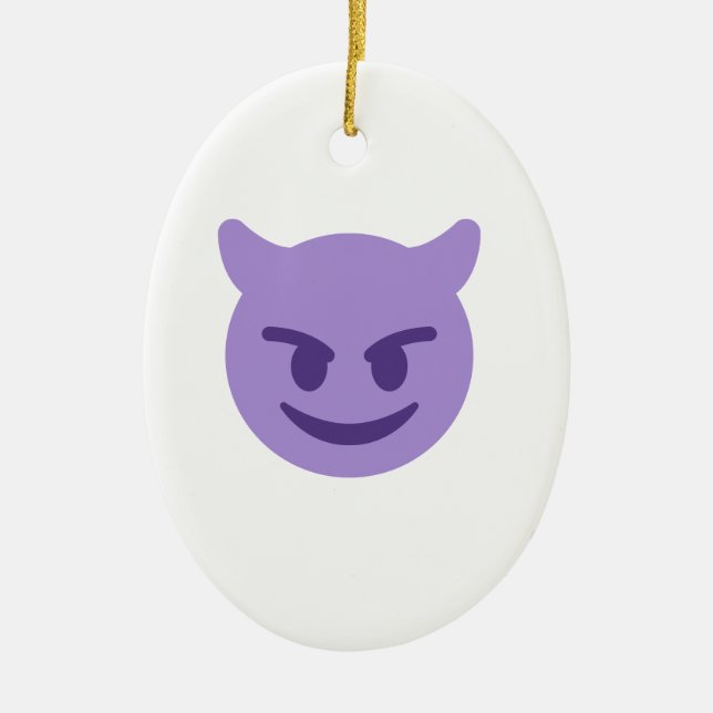Teufel Emoji Keramikornament (Vorne)