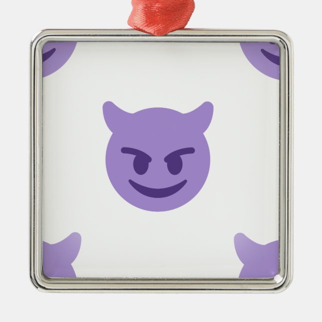 Teufel Emoji Ornament Aus Metall (Vorne)
