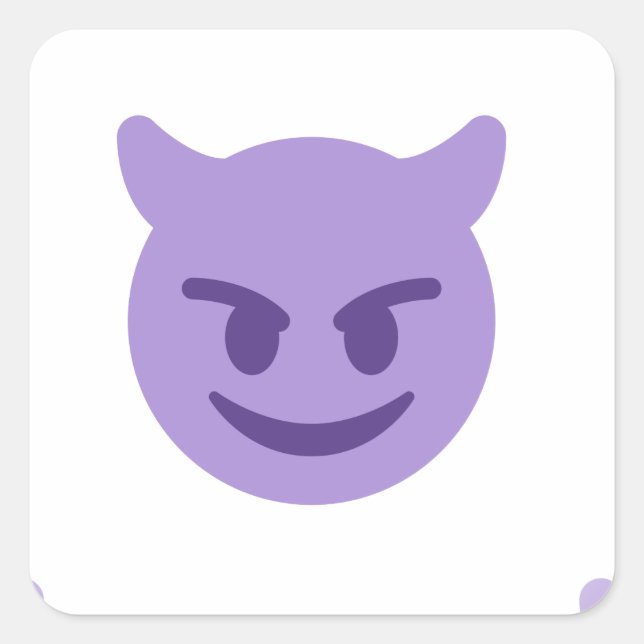 Teufel Emoji Quadratischer Aufkleber (Vorderseite)
