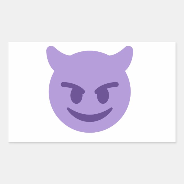 Teufel Emoji Rechteckiger Aufkleber (Vorderseite)