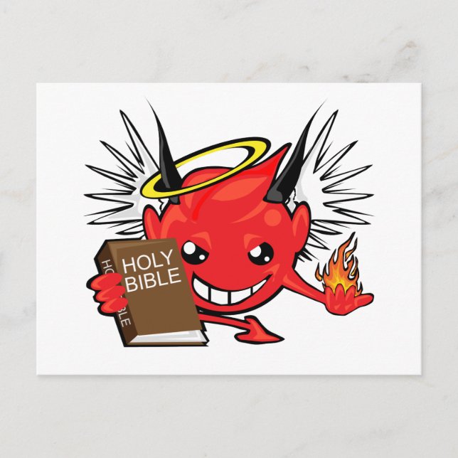 Teufel/Engelsgesicht Postkarte (Vorderseite)