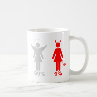 Teufel-Frau 99% Engels-1% Tasse