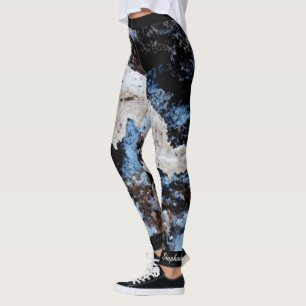 Teufel-Golf-Kurs abstrakt, personalisierter Name Leggings