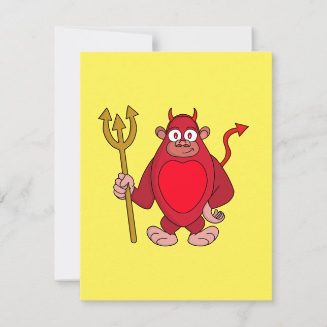 Teufel Gorilla Feiertagskarte (Vorderseite)