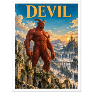 Teufel, Gothic Fantasy Monster Postkarte